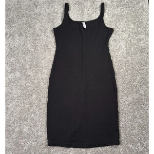 American Apparel Black Solid Tanktop Dress LBD Womens Large